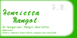henrietta mangol business card